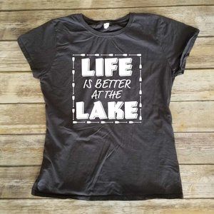 Life is Better at the Lake - Ladies fitted Tshirt